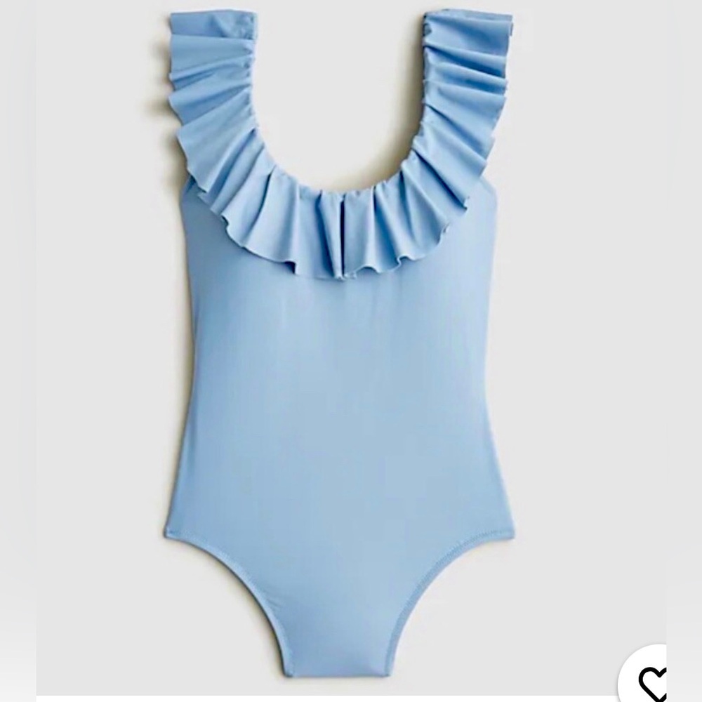 J.Crew Ruffle Scoop Back One Piece Swimsuit Women Plus Size 22 Blue Most